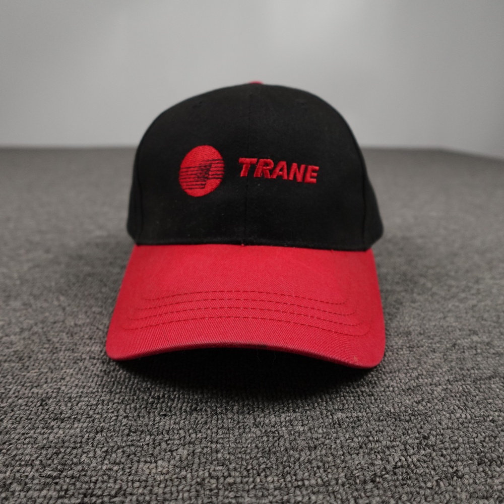 Vintage Trane Hat Cap Strap Back Mens One Size Black Red Twill Baseball Logo